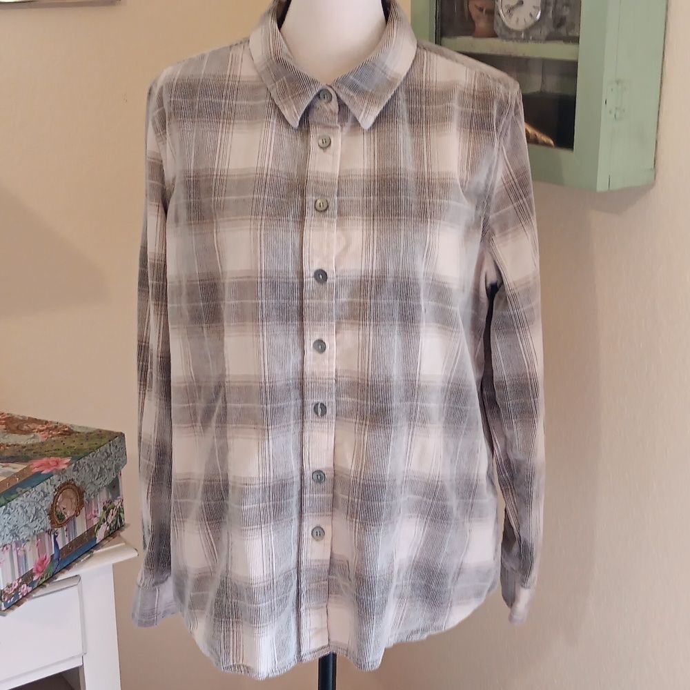 The Territory Ahead Gray Plaid Shirt XL